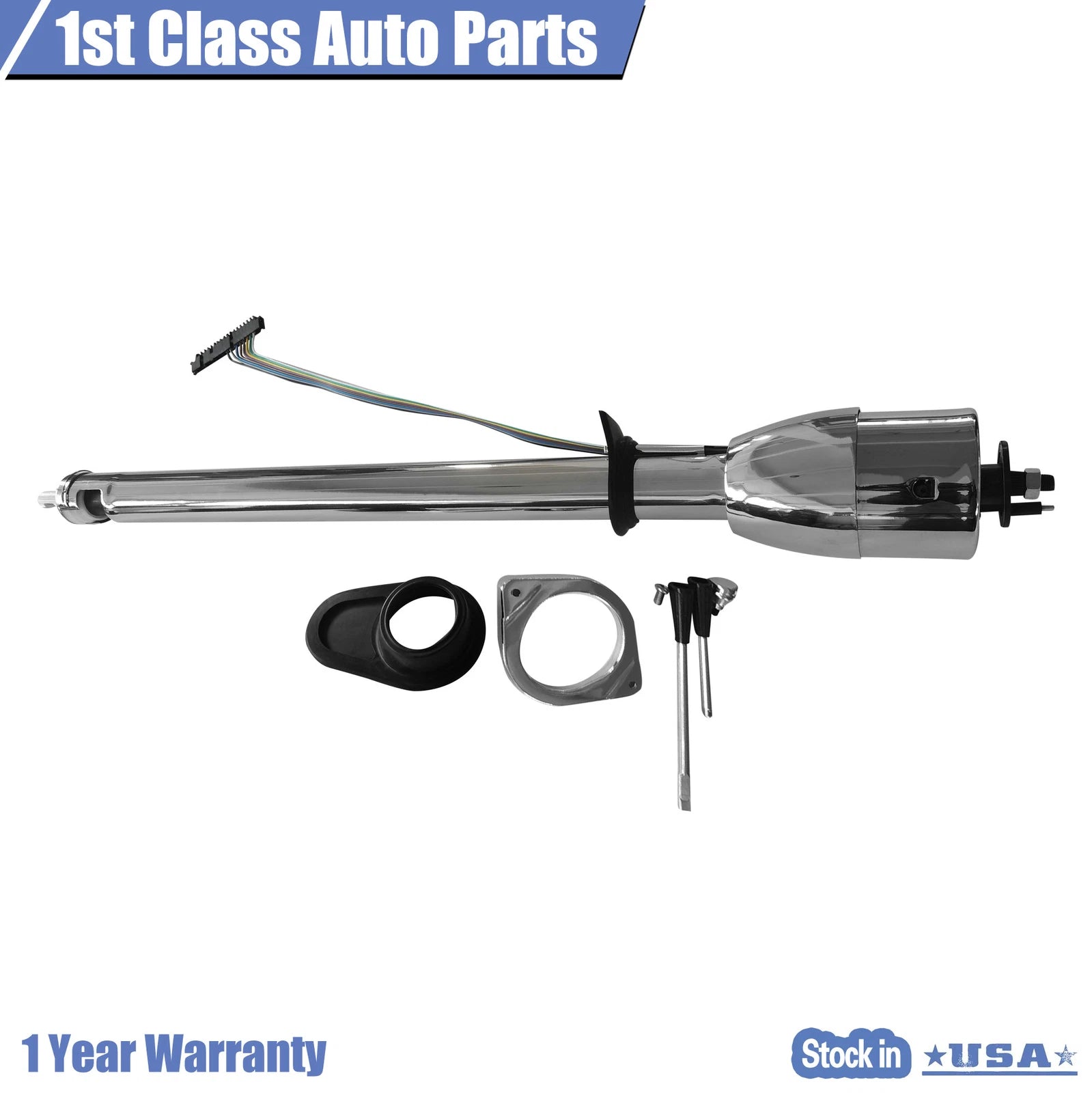 35" Tilt Shift Steering Column for Universal Vehicles (Paintable Steel Chrome)