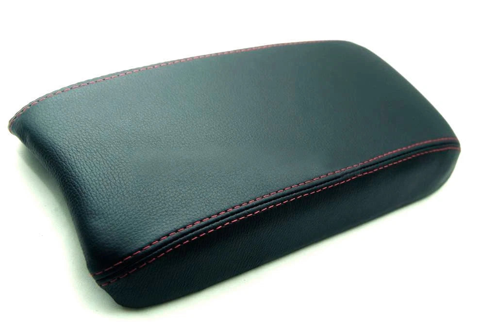 Leather Synthetic Console Armrest Cover for Honda Civic (2006–2011) Red Stitch