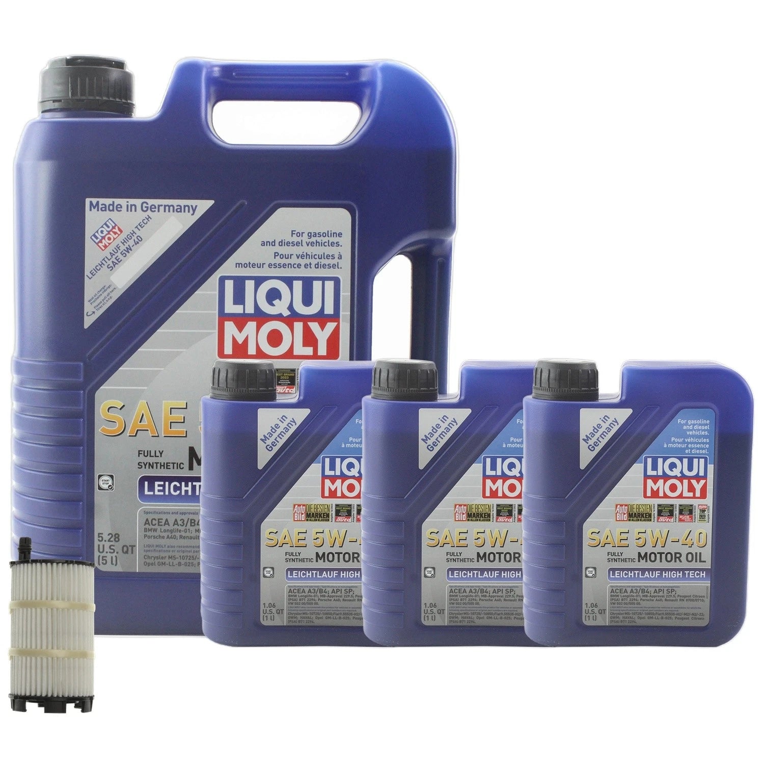 Engine Oil Change Kit 5W40 for Audi A8 Quattro (1994–2002) - 8L, Mahle