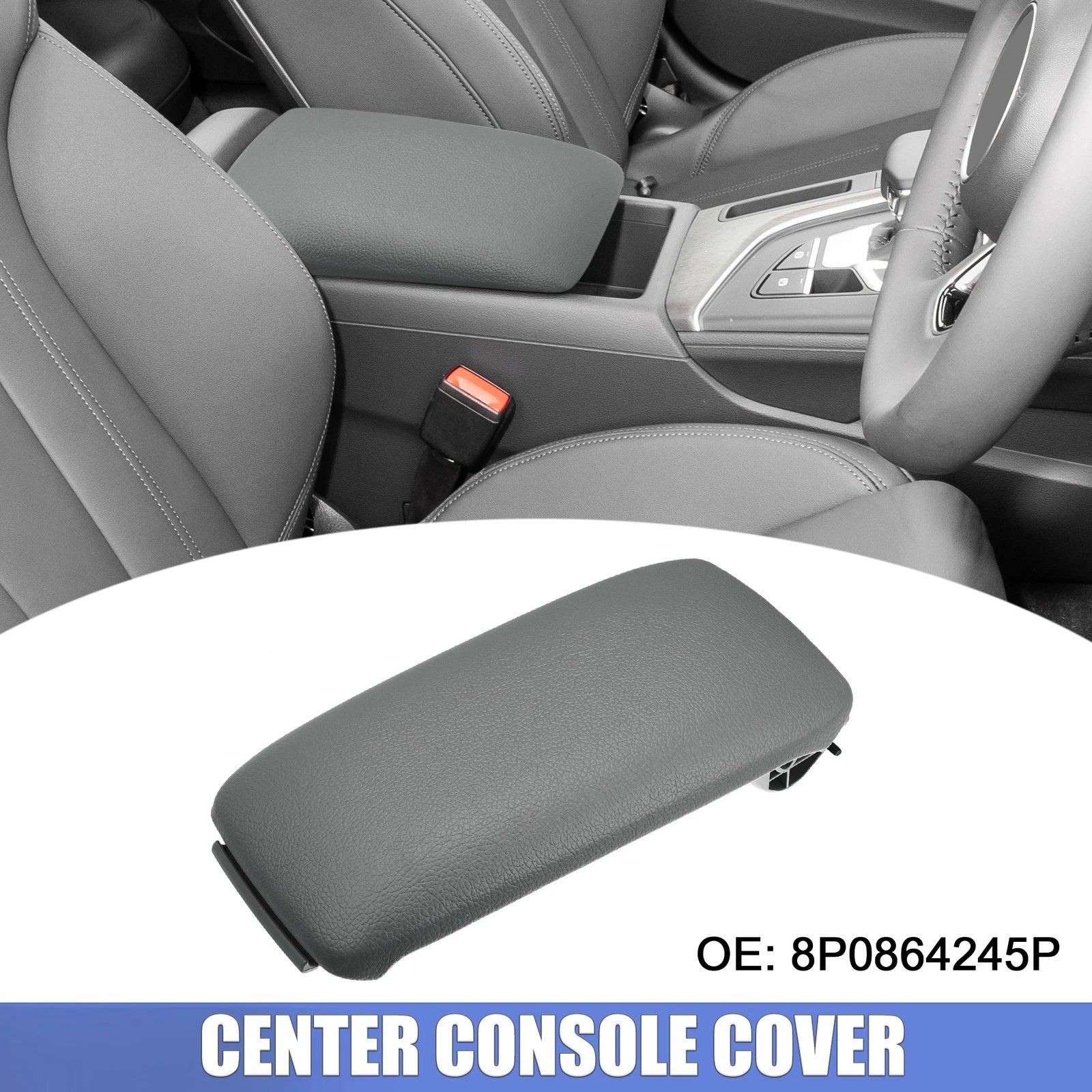 Center Console Cover Lid 8P0864245P for Audi A3 (2003–2012) Armrest Gray