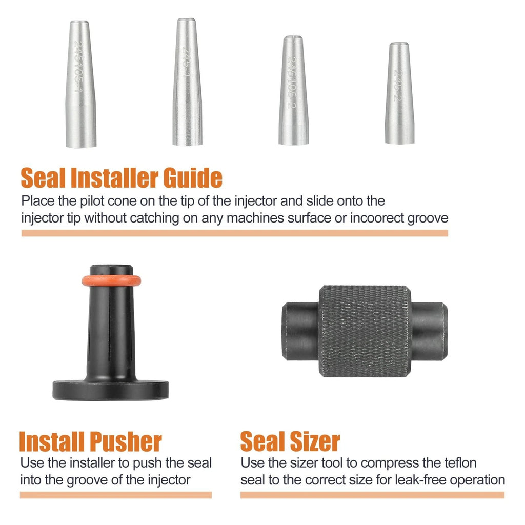 6pcs Fuel Injector Seal Install Sizer Tool for GM Subaru (EN-49245, EN-51105)