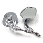 Chrome Tapered Teardrop Rearview Long Stem Mirrors for Harley Motorcycle