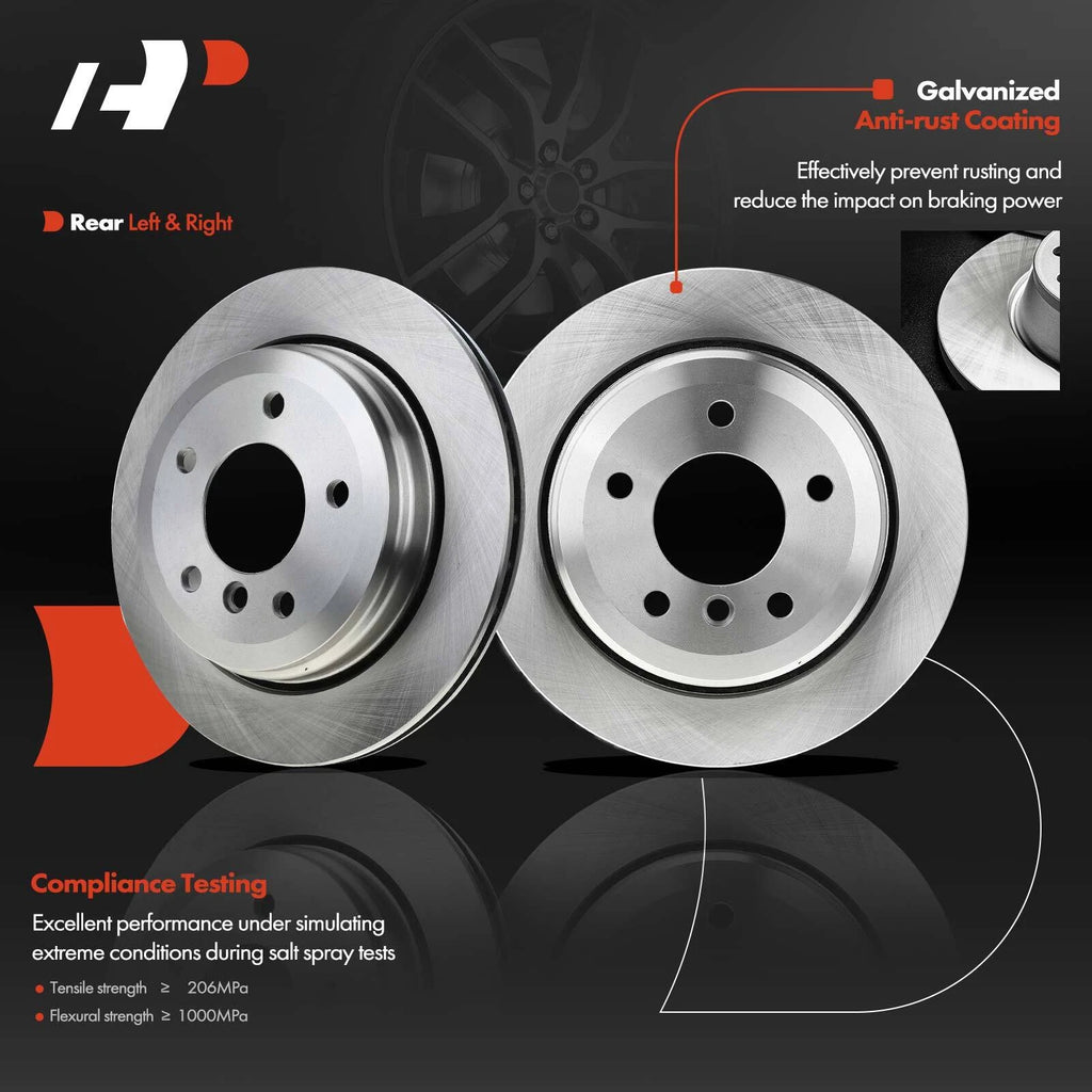 Rear Disc Brake Rotors & Ceramic Pads for BMW 325xi (2001–2005)