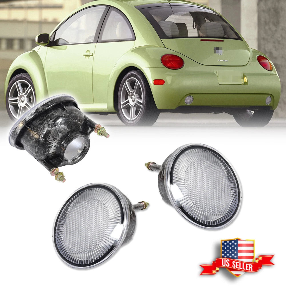 2X Clear Lens Rear Bumper Backup Lights for VW Beetle (1998–2005)