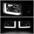 LED DRL Bar Headlight Lamps for Dodge Ram (1994–2002) Smoked/Clear