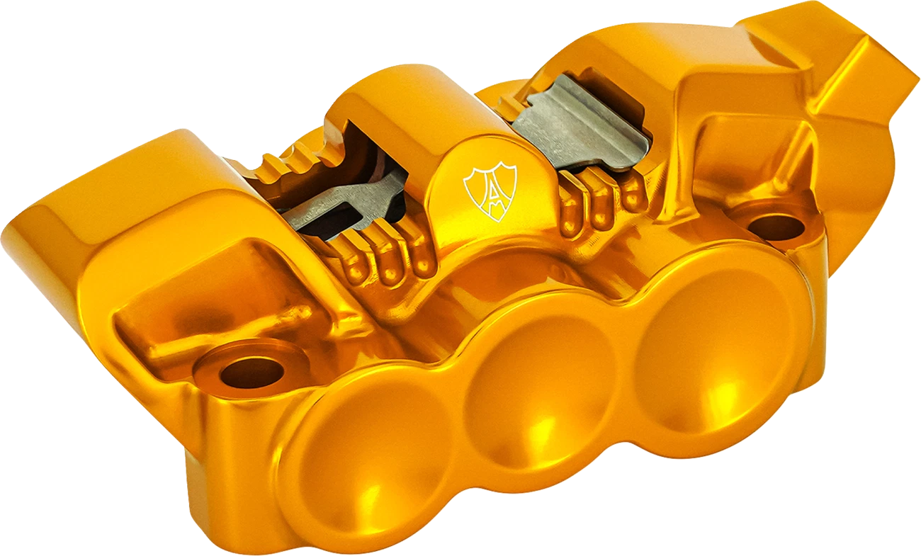 Arlen Ness Monoblock Radial Brake Caliper Right 100mm Gold 320-138 for