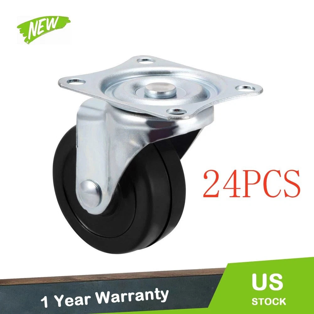 24Pcs 2" Heavy Duty Swivel Caster Wheels for Various Applications