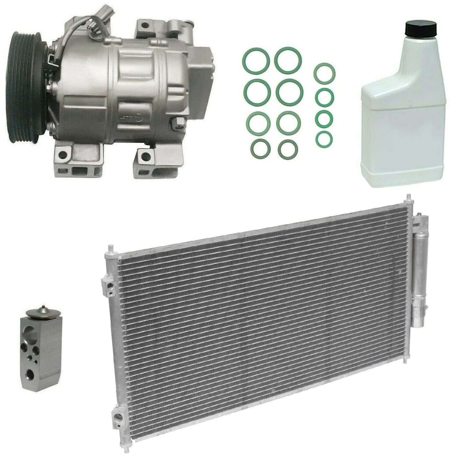 AC Compressor Kit with Condenser Replacement for Nissan Navara D40 (2005-2015)