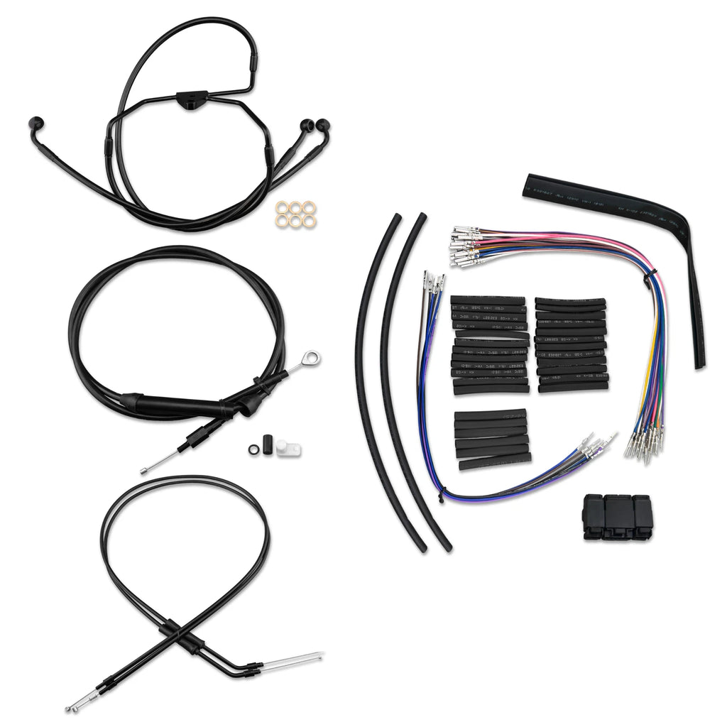 16" Stainless Cable & Brake Line Comp Kit for Harley Touring (2000–2006)