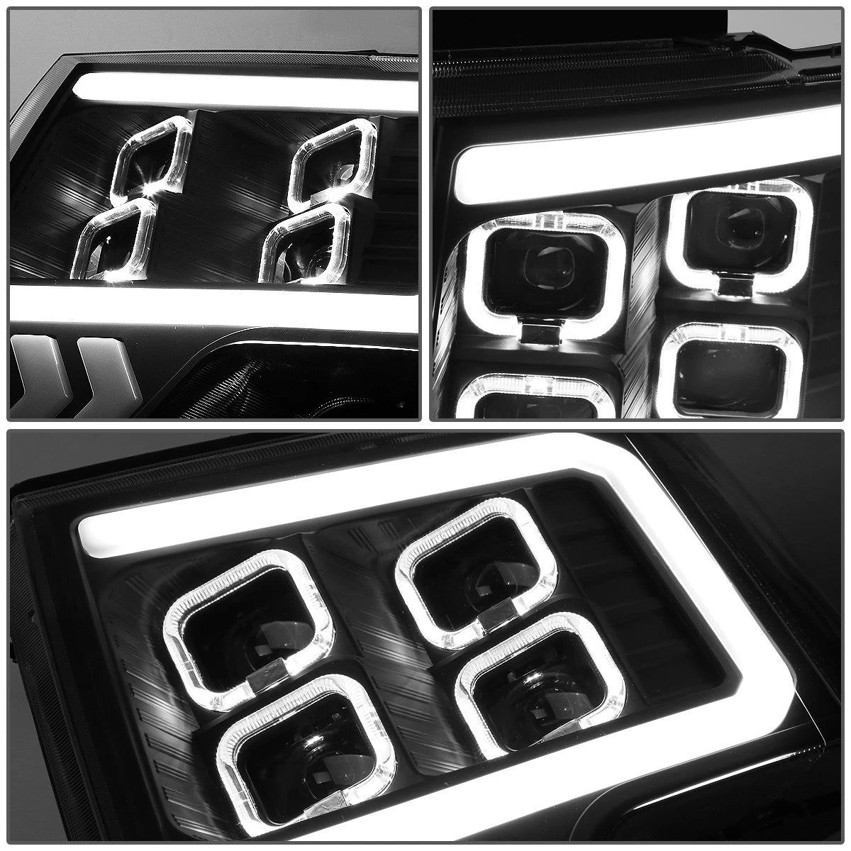 LED DRL Halo Projector Headlights for Ford F-150 (2009–2014)