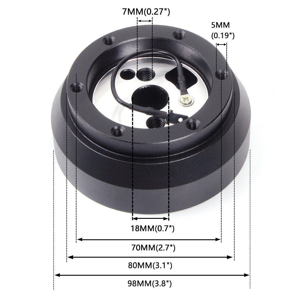 14" Leather Steering Wheel Hub Adapter Quick Release for Dodge Chevrolet