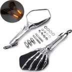 HTTMT LED Skull Rearview Mirrors for Harley Street Glide (2014–2023)