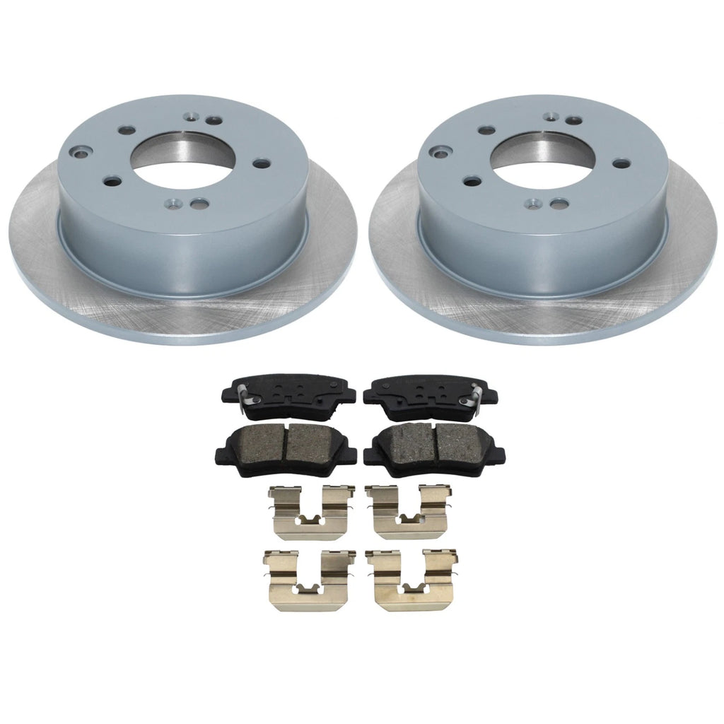 DuraGo Rear Rotors & Bosch QuietCast Ceramic Disc Brake Pads Kit for Kia Soul (2010–2023)