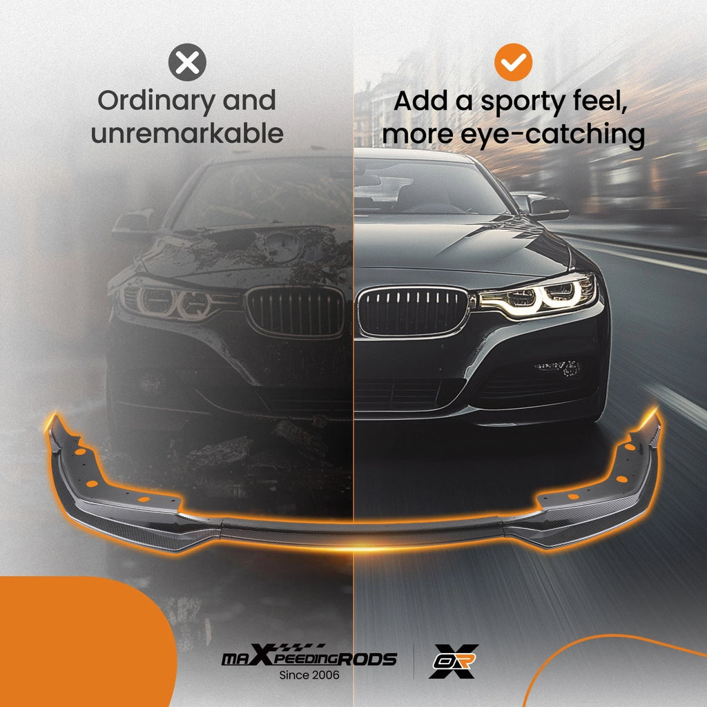 Carbon Look Front Bumper Lip Spoiler for BMW 3 Series G20 M Sport (2019–2021)