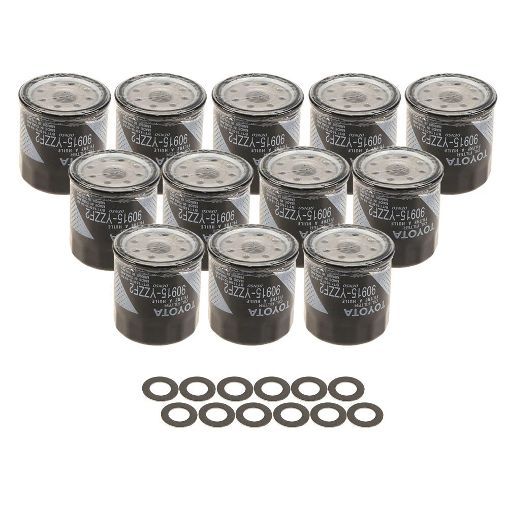 Set of 12 Engine Oil Filters & Drain Plug Gaskets for Toyota Scion Lexus