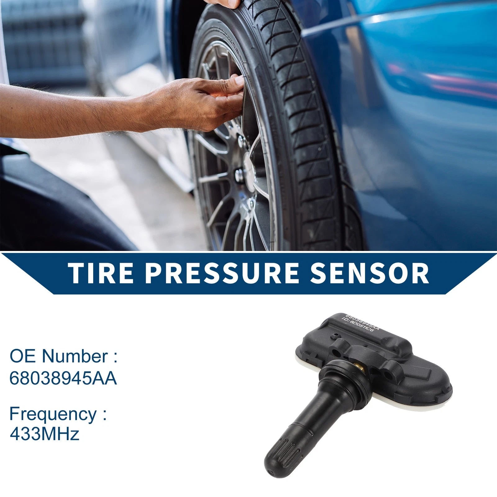 Tire Pressure Sensor 68038945AA for Dodge Sprinter 2500 (2007–2009) 433MHz