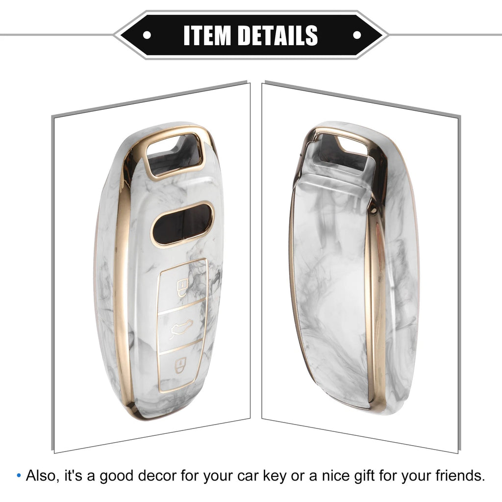 3X Remote Smart Key Fob Cover Case for Audi Q7 Q8 (2020–2021) TPU Gray