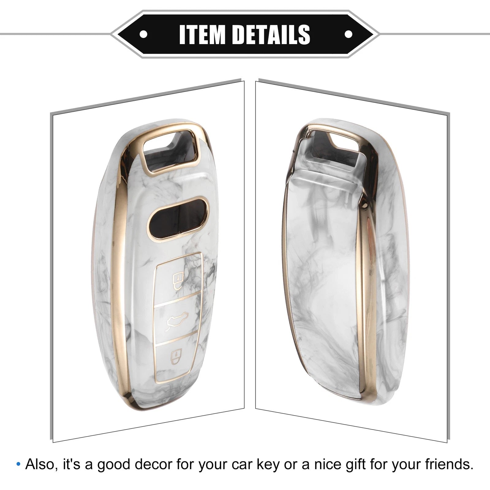 3X Remote Smart Key Fob Cover Case for Audi Q7 Q8 (2020–2021) TPU Gray