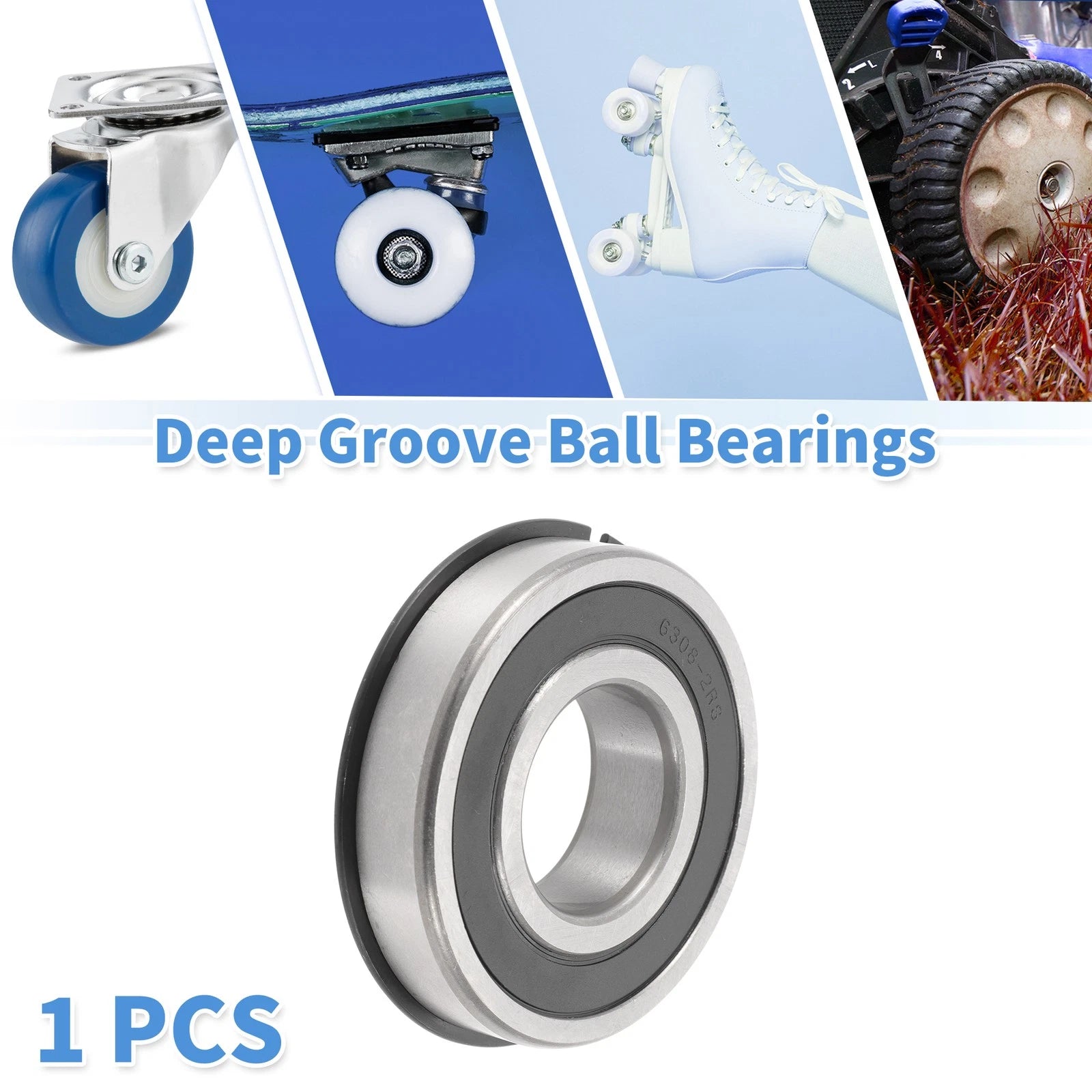 Deep Groove Ball Bearing 6308NR2RS for Scooter Skateboard Wheel (40x90x23mm)