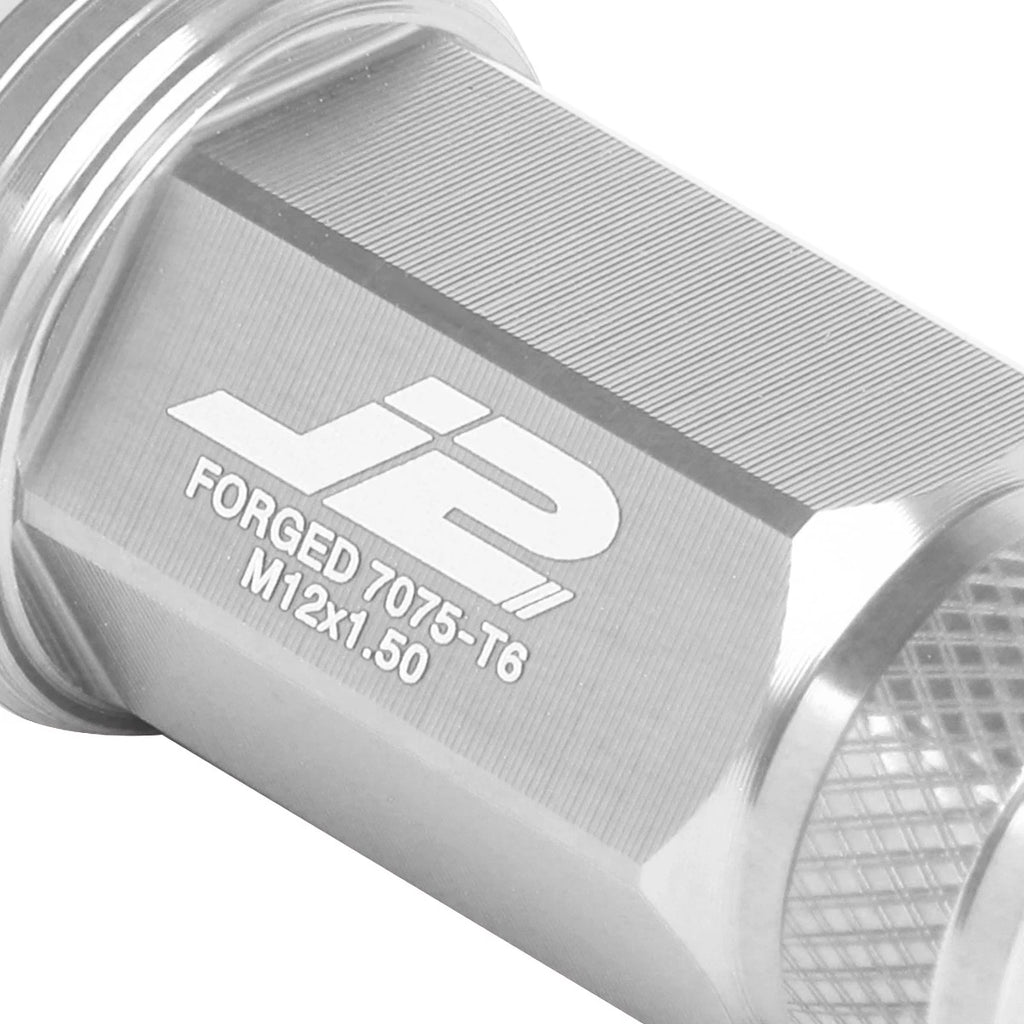 20Pcs J2 7075 Forged Aluminum M12x1.5 Knurled Top Lug Nut Kit + Adapter for