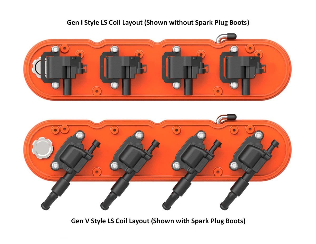 Holley Valve Covers Cast Aluminum w Integrated Coil Covers for LS Engines (—)