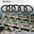 Set of 5 Oil Seal Rotary Shaft Seal NBR Rubber 58x75x9mm