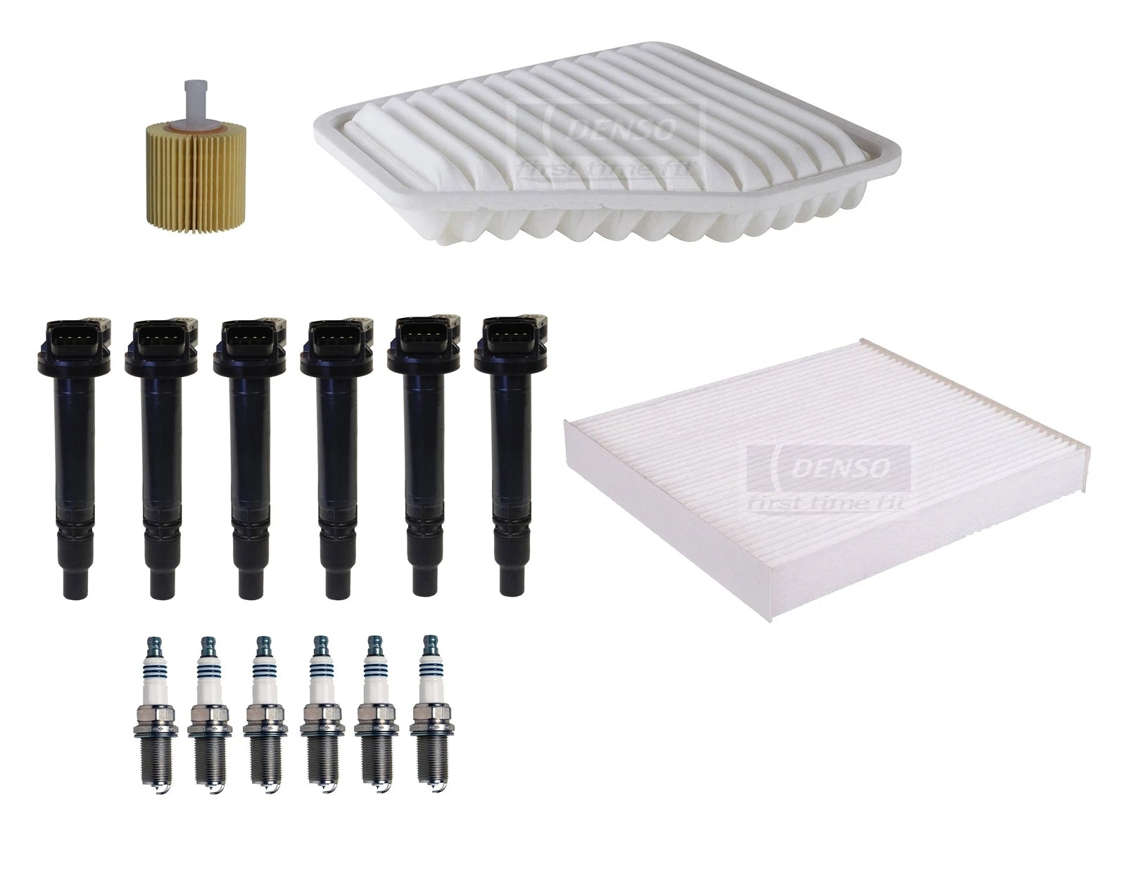 Set of 6 Ignition Coils & Iridium Spark Plugs for Toyota Lexus