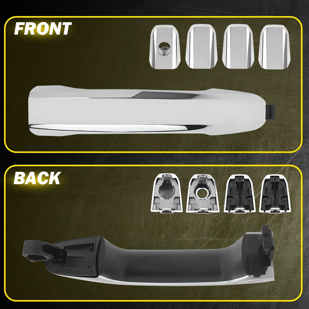 Set of 4 Chrome Exterior Door Handles for Chevrolet Silverado 1500 (2014–2022)