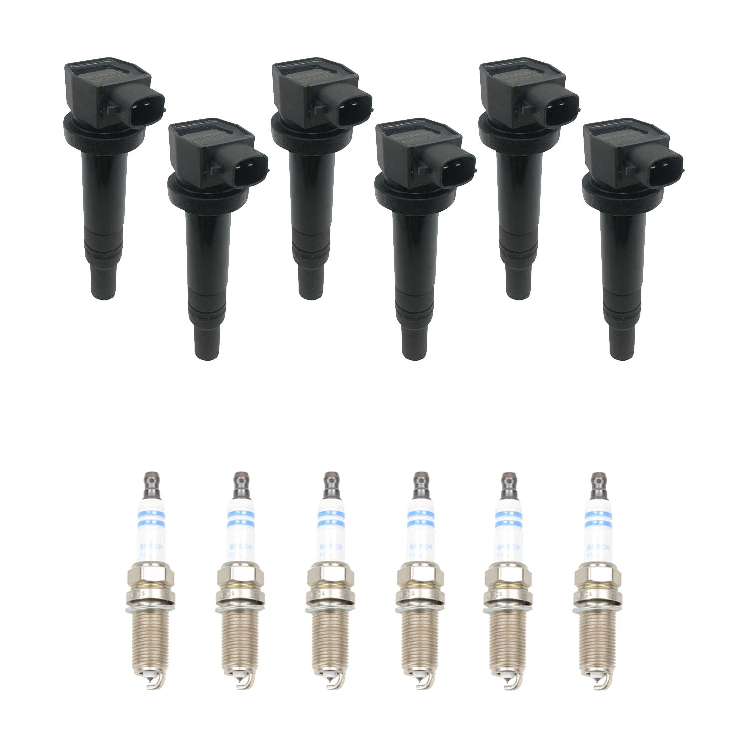 Set of 6 Ignition Coils & Spark Plugs for Kia Rondo V6 2.7 (2007–2010)