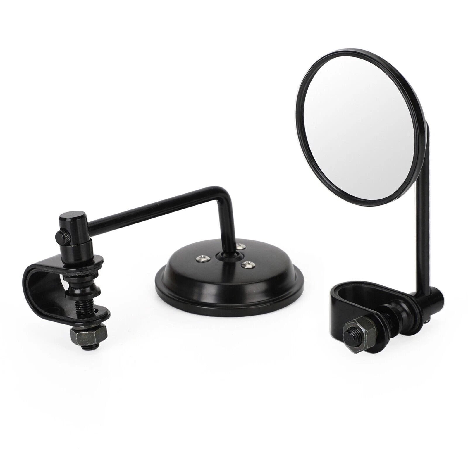 4" Short Stem Round Clamp On Mirror for Universal Chopper Scooter Cafe Racer