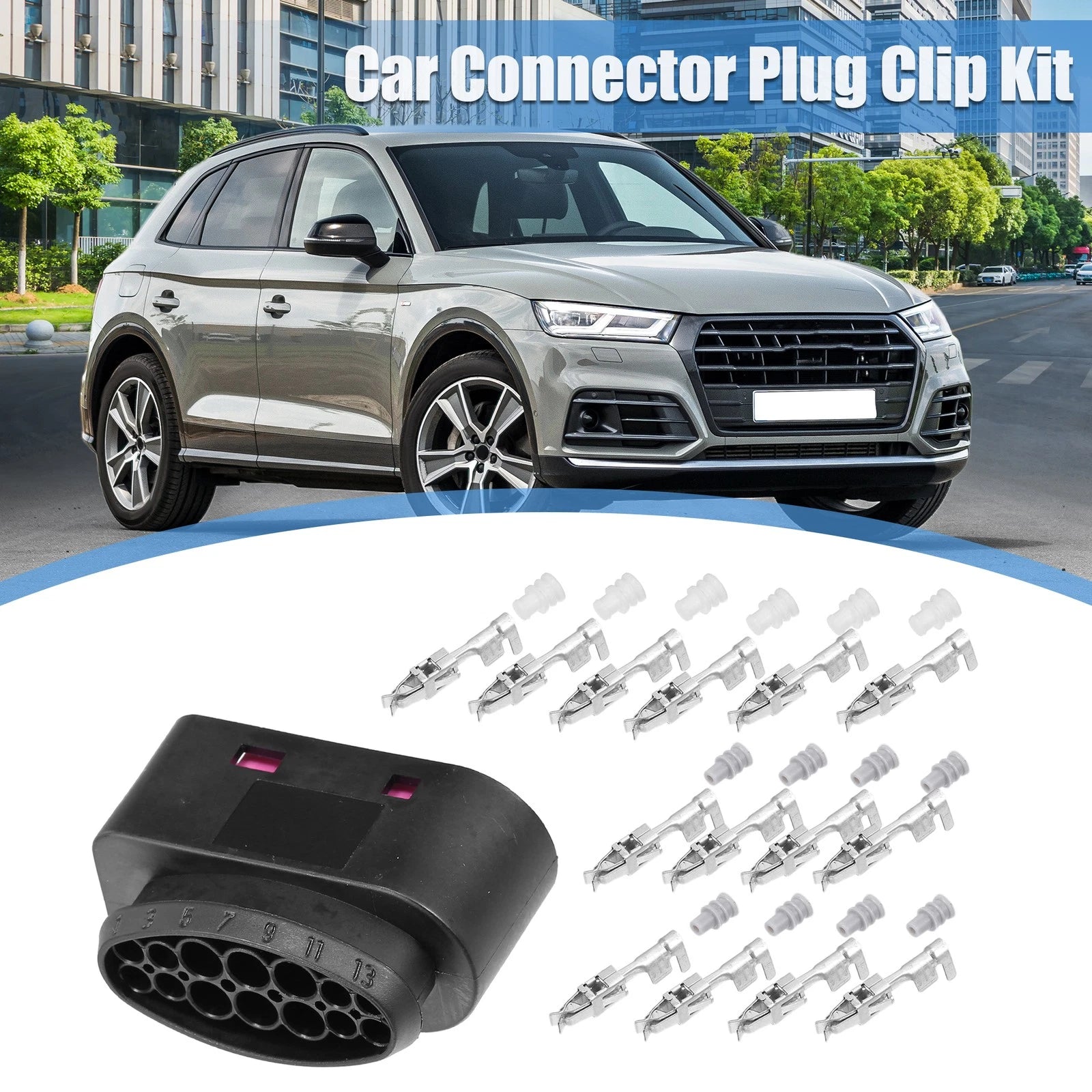 Set of 1 No.1J0973737A Headlight 14 Pin Plug Female Connectors for VW Audi