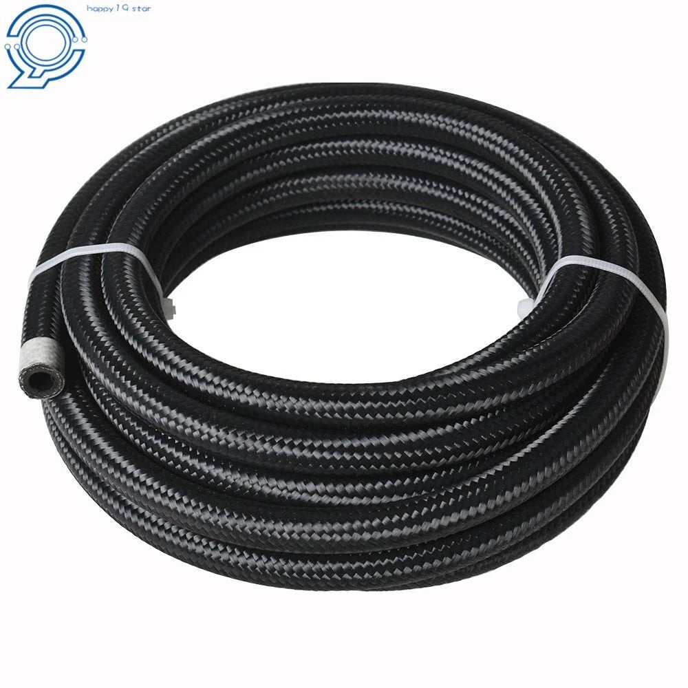 Set of 4 Braided Fuel Hose Lines with Swivel Hose End Fittings