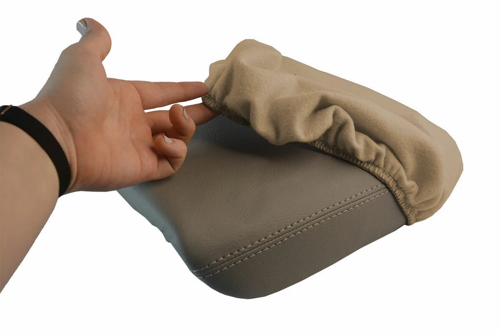 Fleece Console Lid Armrest Cover for Honda Pilot (2003–2008) Beige