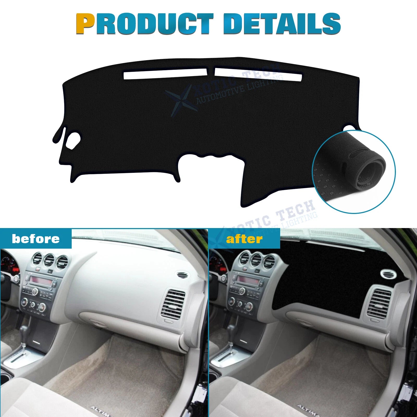 Center Dash Pad Sunshield Protector for Nissan Altima Rogue Sentra (2019-2024)