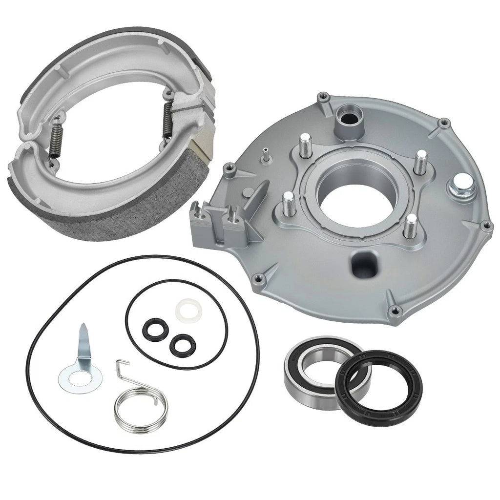 Rear Brake Backing Plate Kit & Shoes for Honda FourTrax 300 TRX300/FW (1988–2000)