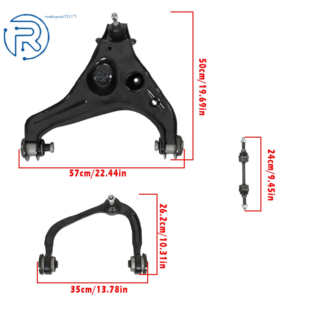 Set of 6 Front Upper Lower Control Arms Sway Bar Links for Ford F-150 (2009–2013)