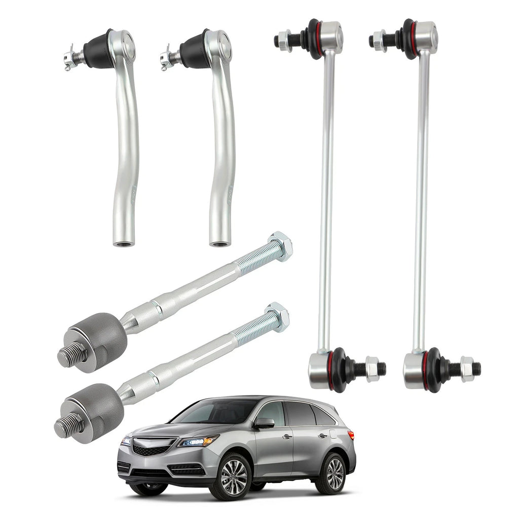 Set of 2 Front Inner Outer Tie Rod Ends for Acura MDX (2007–2013)