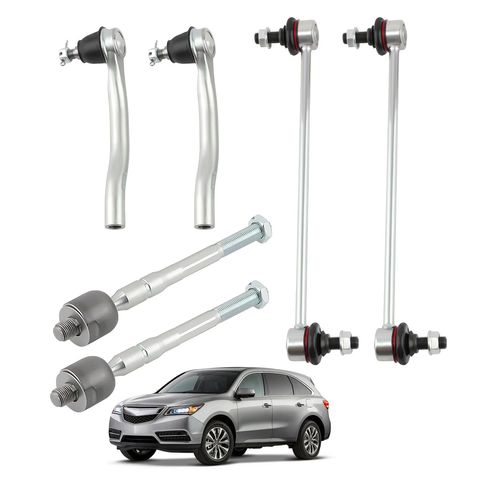 Set of 2 Front Inner Outer Tie Rod Ends for Acura MDX (2007–2013)