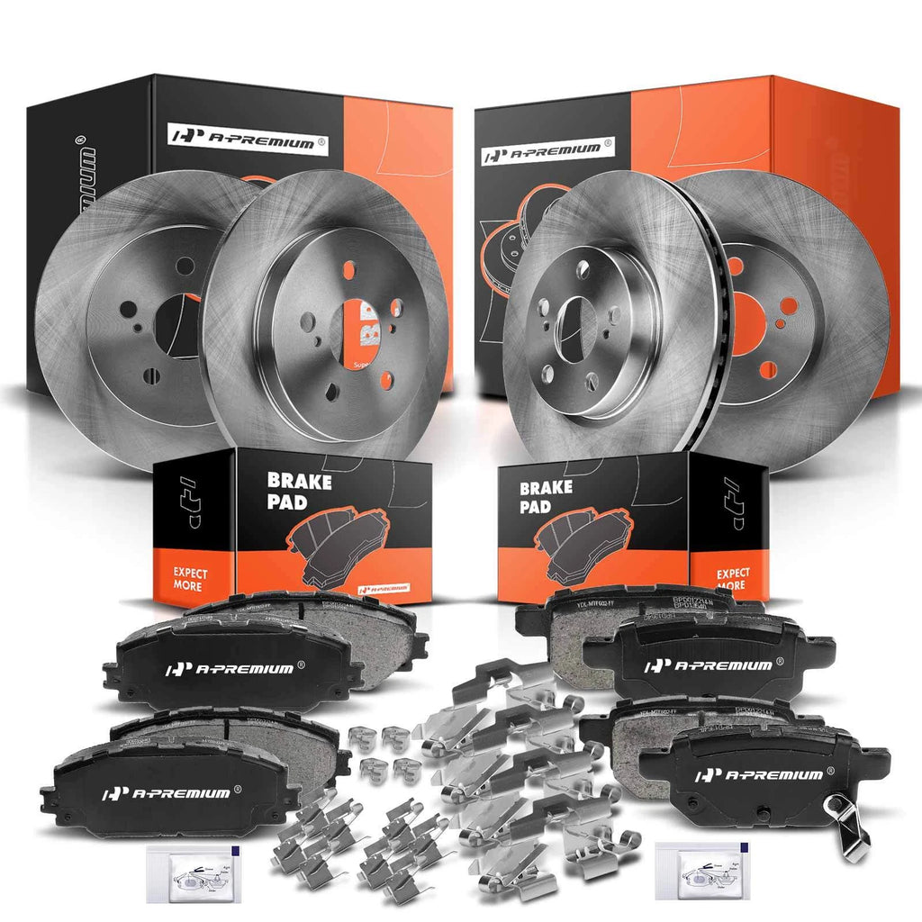 Front & Rear Disc Brake Rotor and Ceramic Pad for Toyota Corolla (2017–2021)