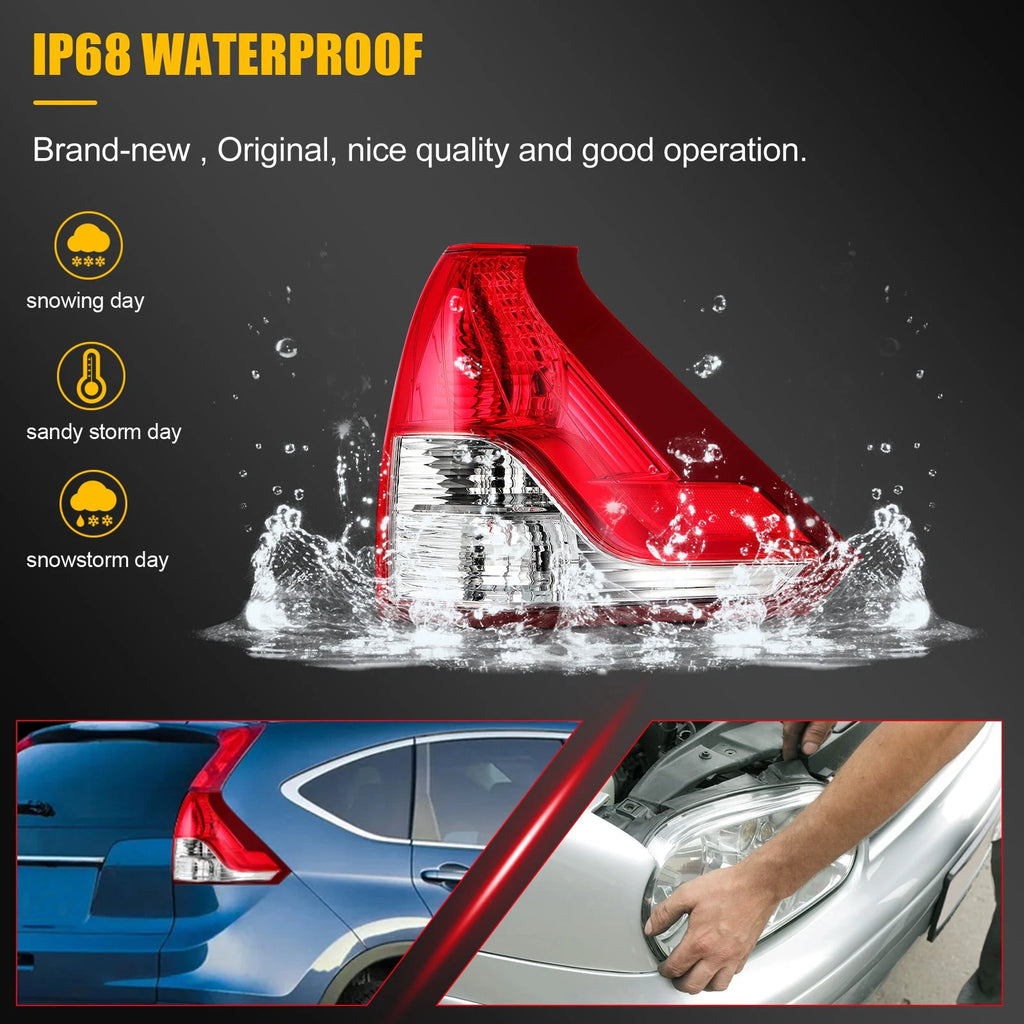 Tail Light Assembly Pair for Honda CR-V (2012–2014) Red Housing
