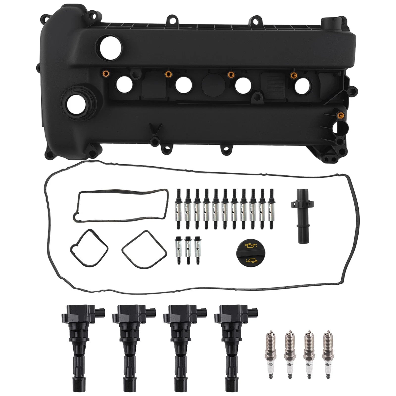 Ignition Coils + Valve Cover Kit w/ Oil Cap for Mazda 3 5 6 CX-7 (2004–2013)