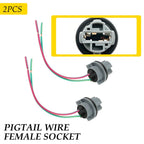 2X Female Socket Pigtail Harness for Universal 7440 Rear Turn Signal