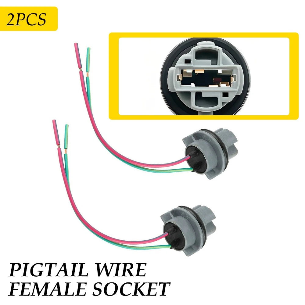 2X Female Socket Pigtail Harness for Universal 7440 Rear Turn Signal