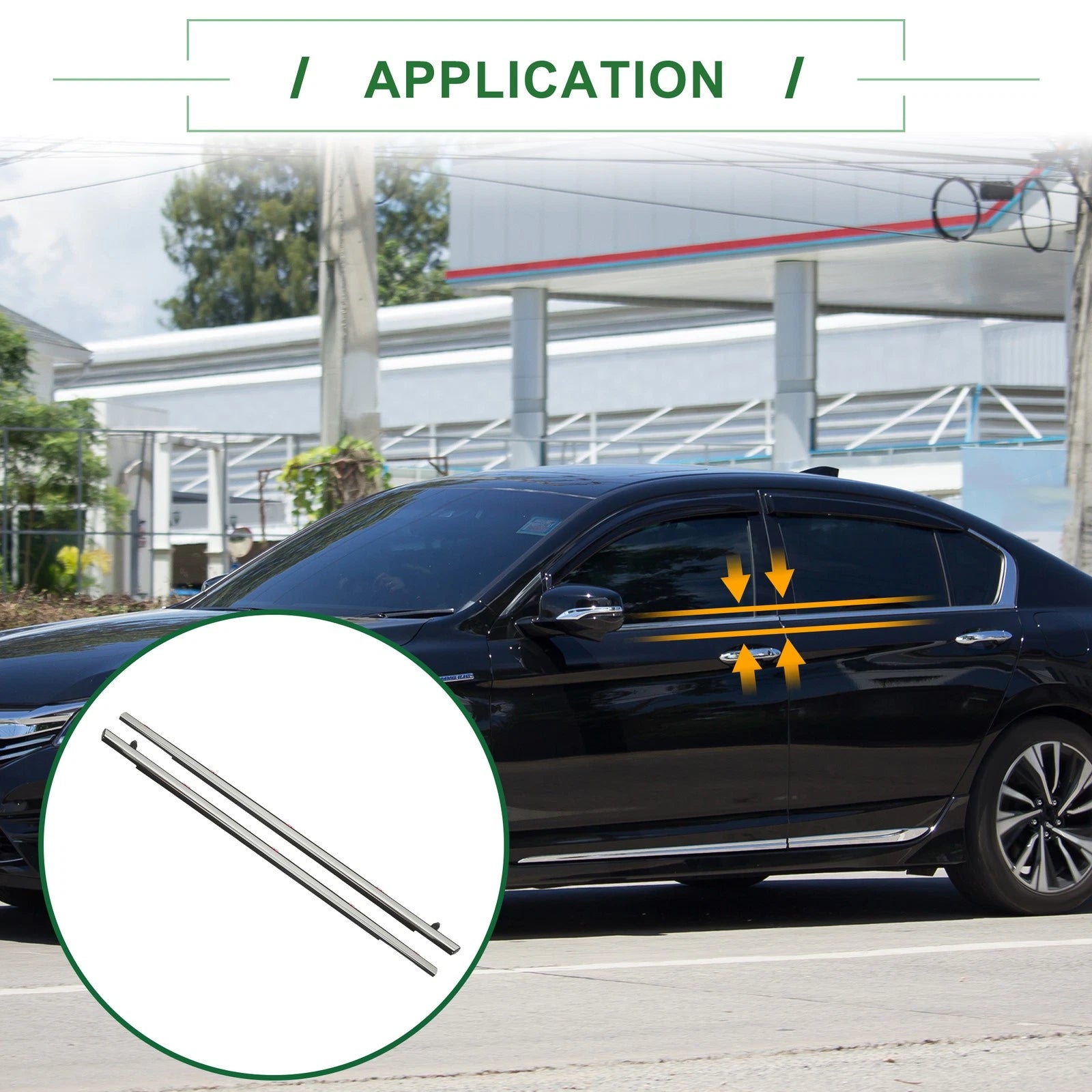 2X Rear Weatherstrip Window Seal No. 72950T2AA01 for Honda Accord 