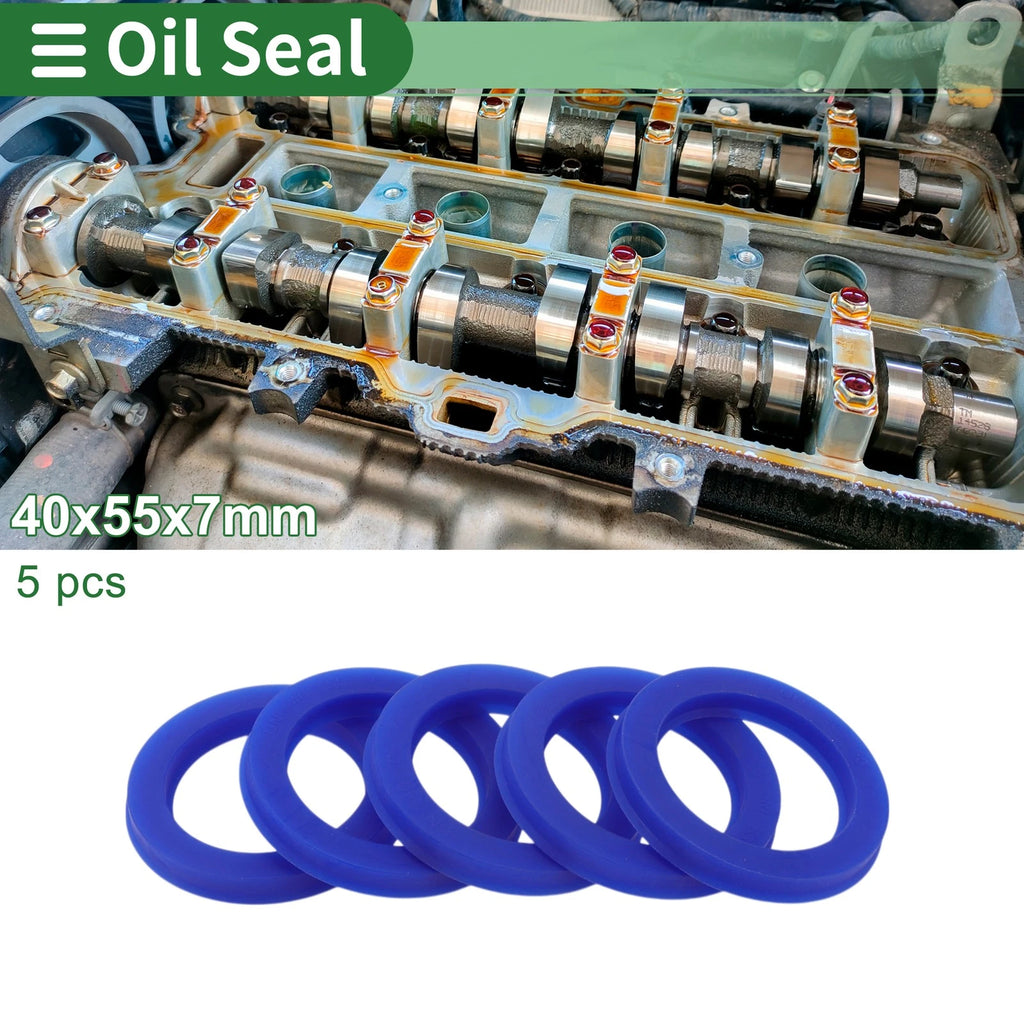 Set of 5 Oil Seal Rotary Shaft Seal 40x55x7mm High Pressure TPU