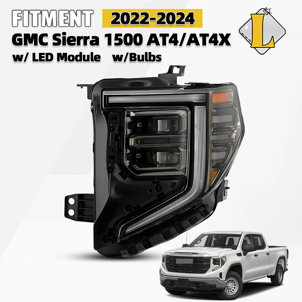 Full LED Headlight for GMC Sierra 1500 AT4/AT4X (2022–2026)