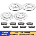 Drilled Rotor Brake Pad Kit for Ford Flex Taurus Explorer MKS MKT (2009–2019)