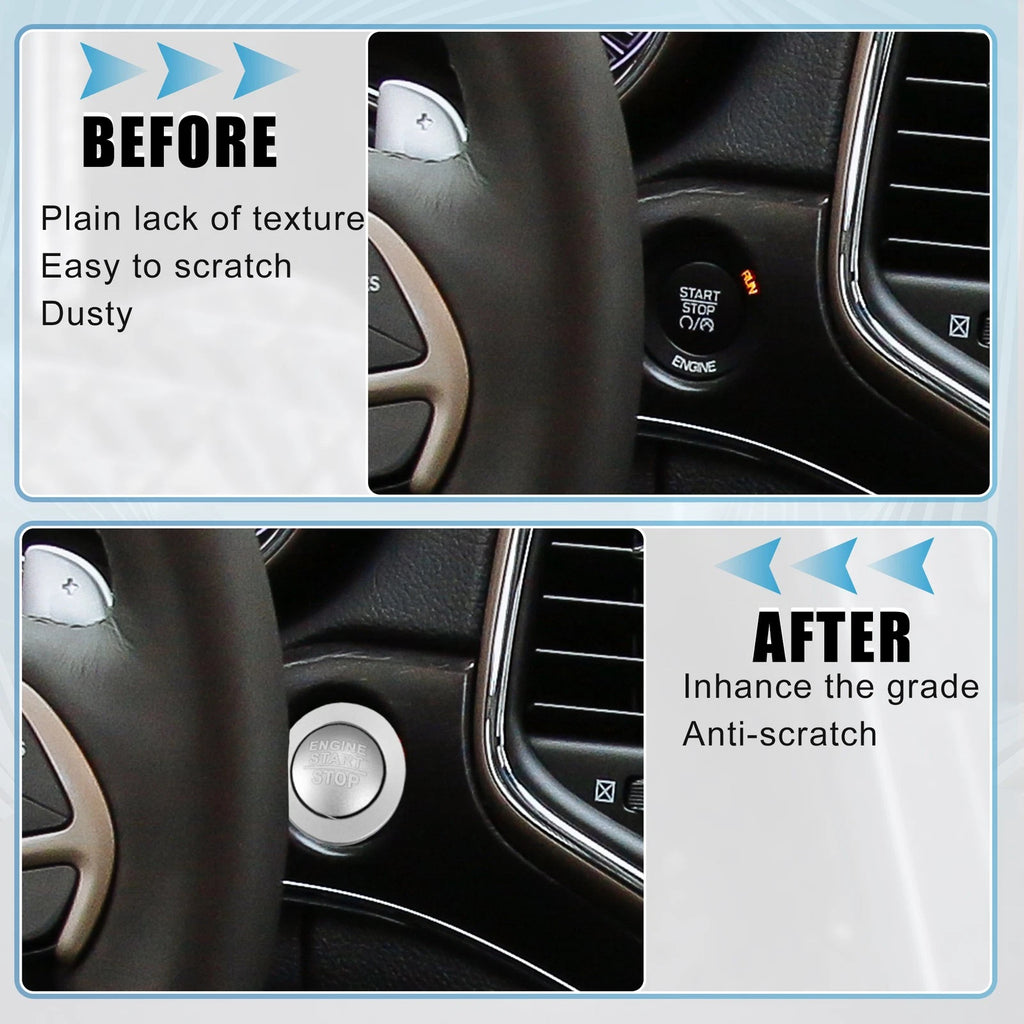 Engine Start Stop Button Cover Kit for Jeep Cherokee, Dodge (2014–2023)