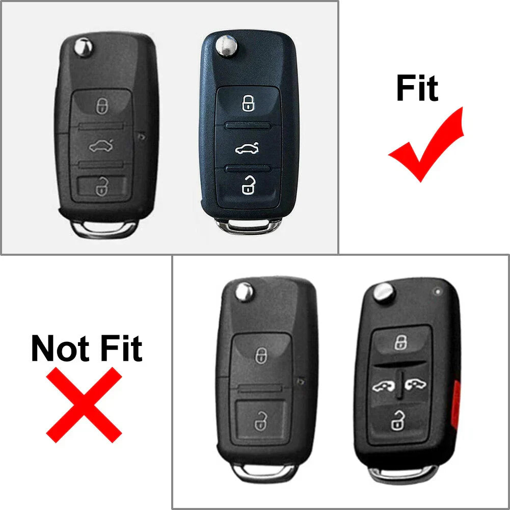 Silver 3-Button Key Remote Cover Case for VW Gran Lavida (2013-2017)