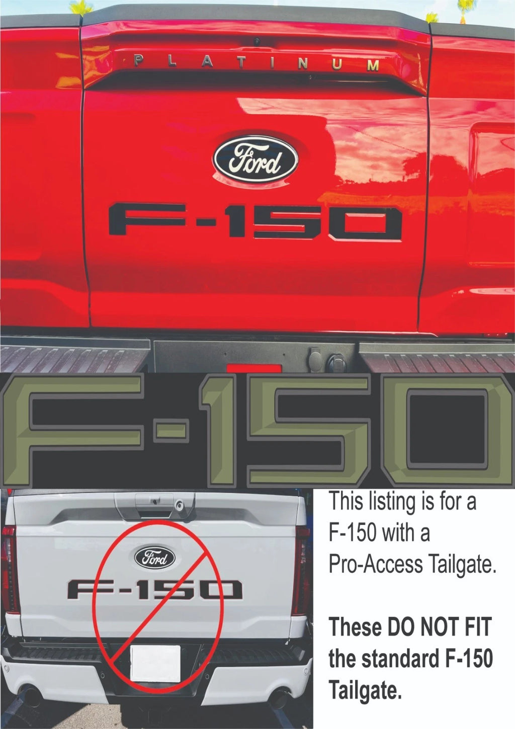 Tailgate Letter Inserts Pro-Access for Ford F150 (2024–2026)